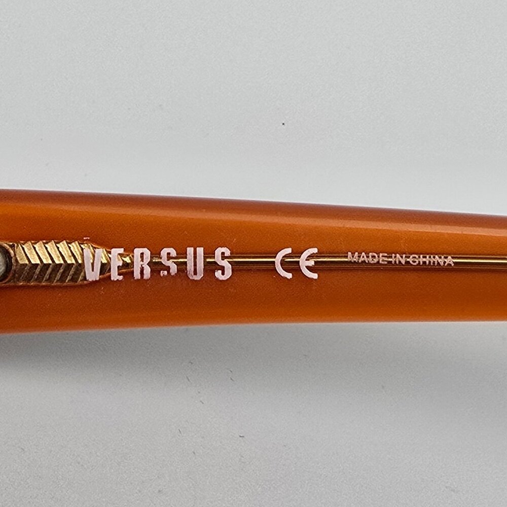 Versus Mod. 8032 677 Brown on Crystal Orange Eyeglasses Frame w/ Case 49-17-140 - Picture 9 of 15